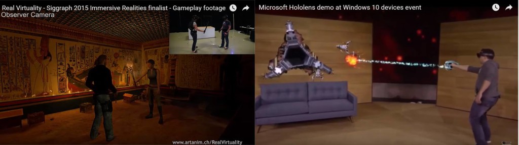 Virtual Reality (left) and Augmented Reality (right)